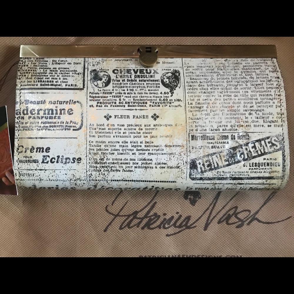 Patricia Nash Newsprint Cauchy Wallet NWT